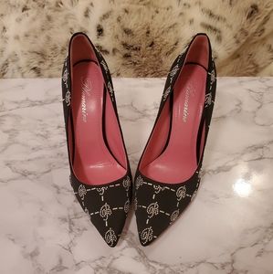 Blumarine Logo Embellished Stiletto Pumps
